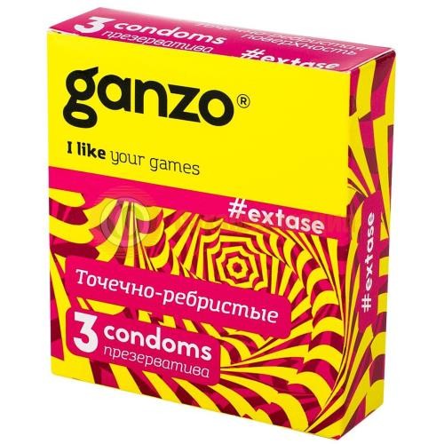 Ганзо экстаз презервативы №3 точечно-ребристые