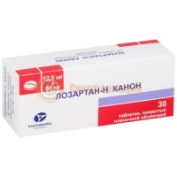 Лозартан-н канон таблетки покрытые пленочной оболочкой 12,5мг + 50мг №30