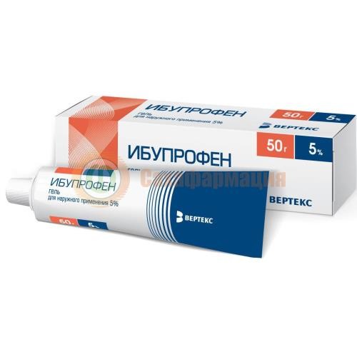 Ибупрофен-вертекс гель для наружного применения 5% 50г