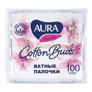 Аура бьюти палочки ватные №100 п/э