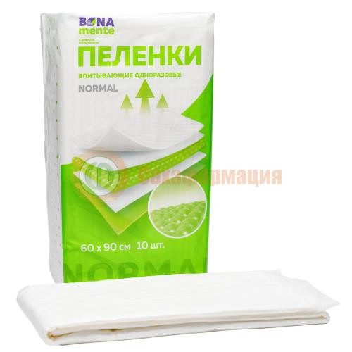 Бона менте пеленки впитывающие 60x90 №10 нормал Бона менте пеленки впитывающие 60x90 №10 нормал
