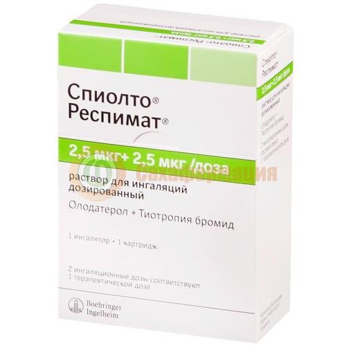 Спиолто респимат раствор для ингаляций 2.5мг + 2.5мг 4мл в комплекте с ингалятором респимат®